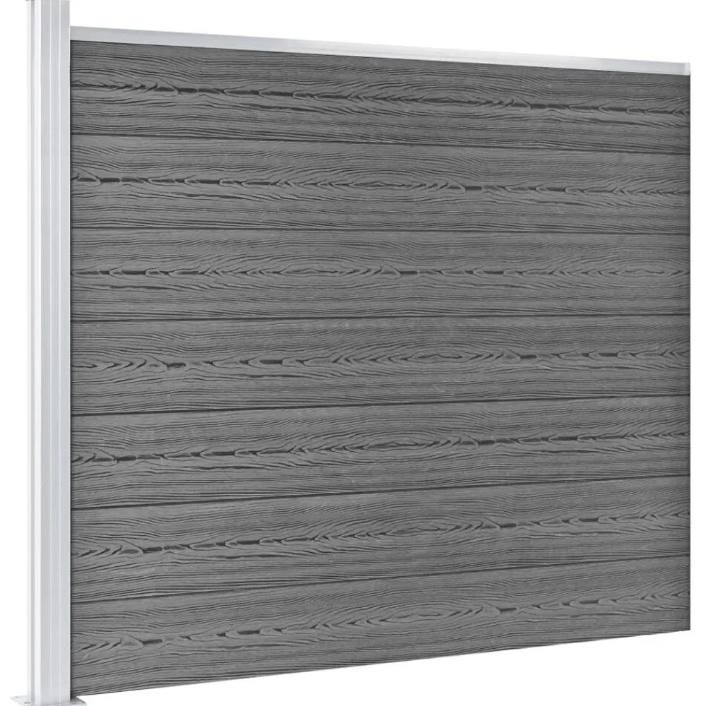vidaXL Vallas De Jardín-Set de panel de valla WPC 353x146 cm