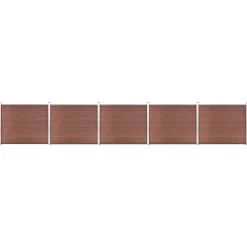 vidaXL Vallas De Jardín-Set de panel de valla WPC marrón 872x146 cm