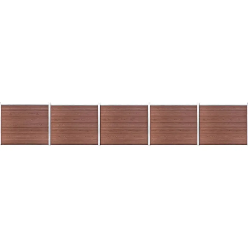 vidaXL Vallas De Jardín-Set de panel de valla WPC marrón 872x146 cm