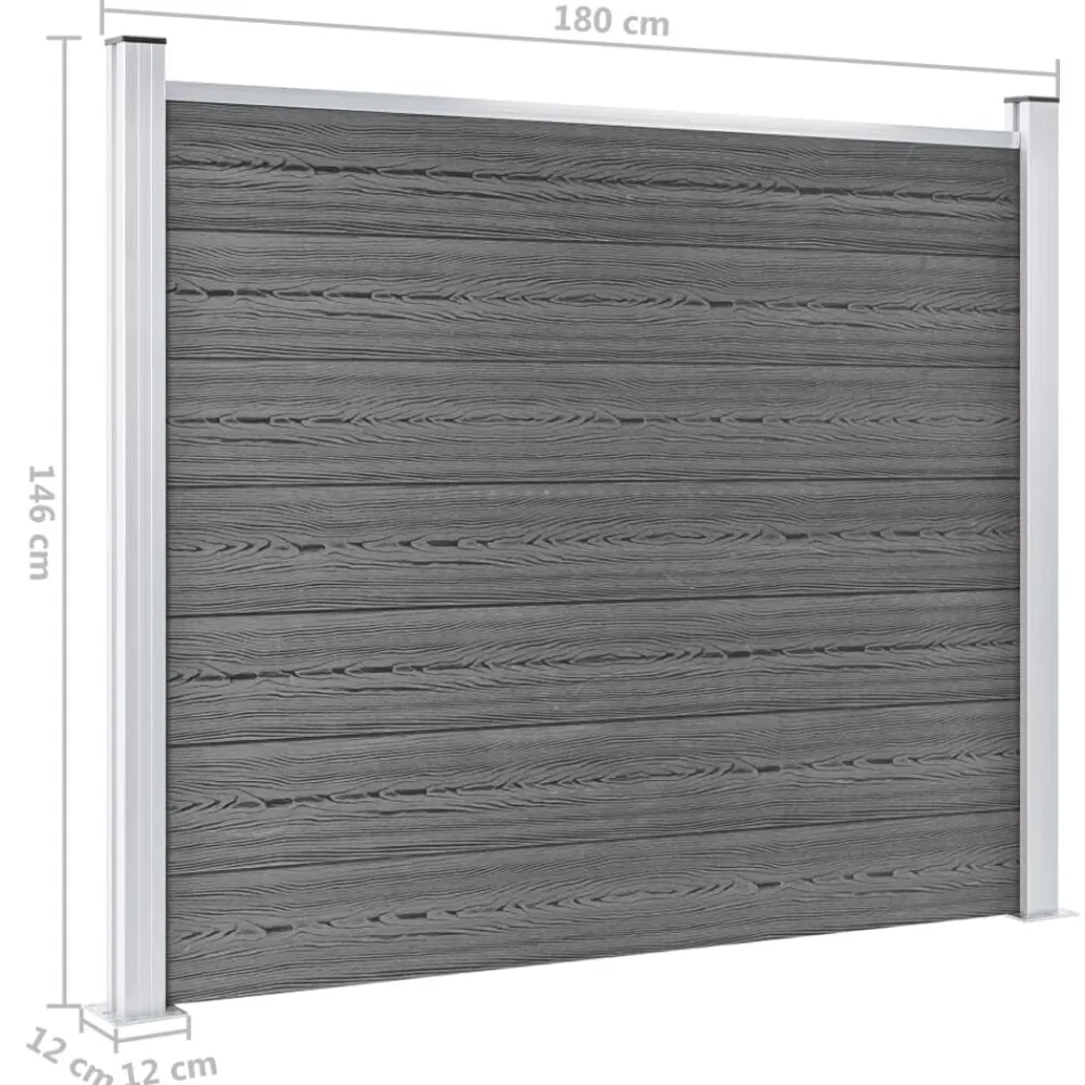 vidaXL Vallas De Jardín-Set de panel de valla WPC 872x146 cm