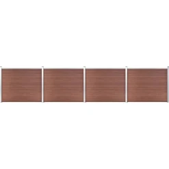 vidaXL Set de panel de valla WPC marrón 699x146 cm Marr&oacute;n Discount