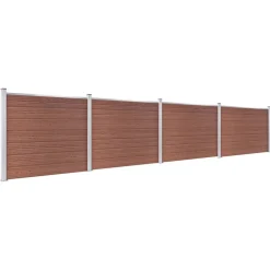 vidaXL Set de panel de valla WPC marrón 699x146 cm Marr&oacute;n Discount