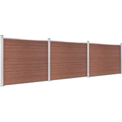 vidaXL Vallas De Jardín-Set de panel de valla WPC marrón 526x146 cm