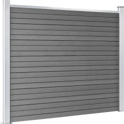 vidaXL Set de panel de valla WPC 526x146 cm Gris Clearance