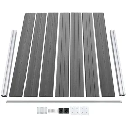 vidaXL Set de panel de valla WPC 526x146 cm Gris Clearance