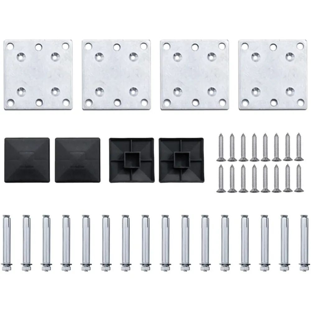 vidaXL Set de panel de valla WPC 526x146 cm Gris Clearance