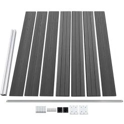 vidaXL Set de paneles de valla WPC 699x146 cm Negro Clearance