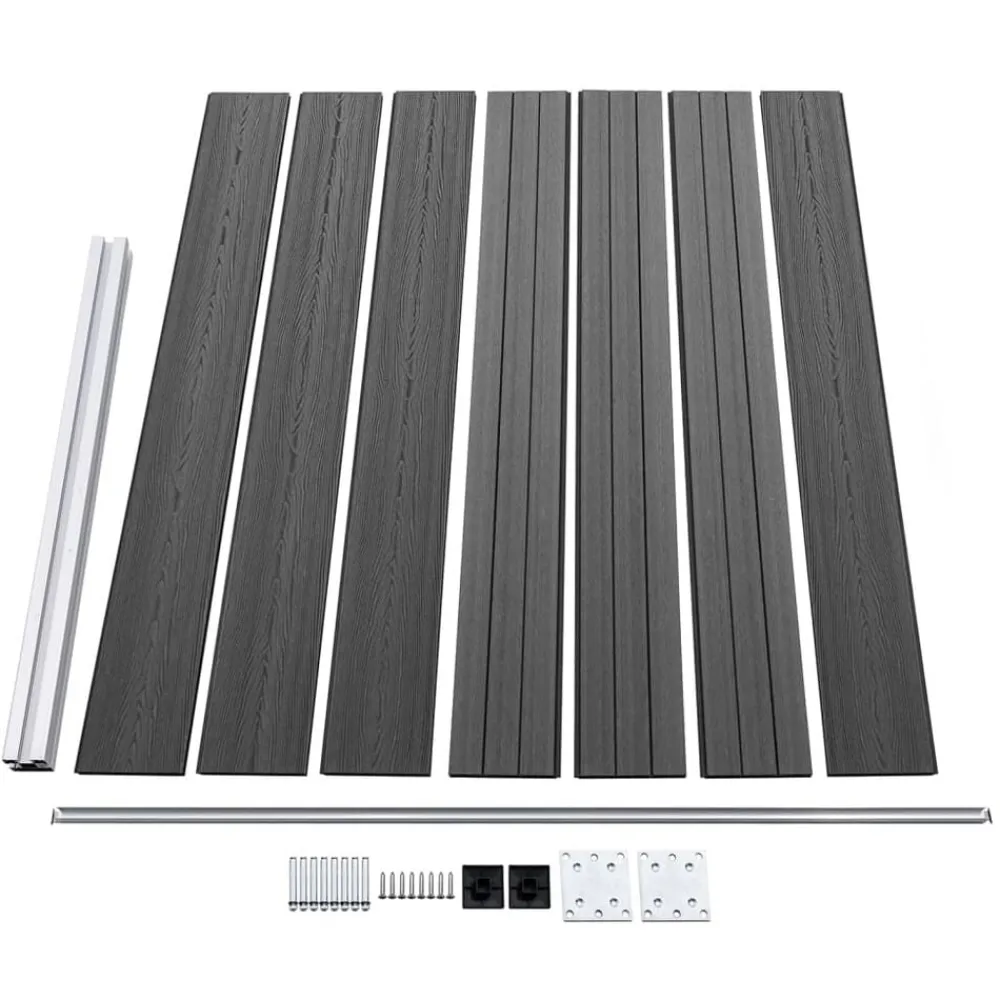vidaXL Set de paneles de valla WPC 699x146 cm Negro Clearance