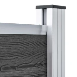vidaXL Set de paneles de valla WPC 699x146 cm Negro Clearance