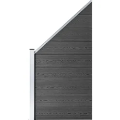 vidaXL Set de paneles de valla WPC 792x(105-186) cm Negro New