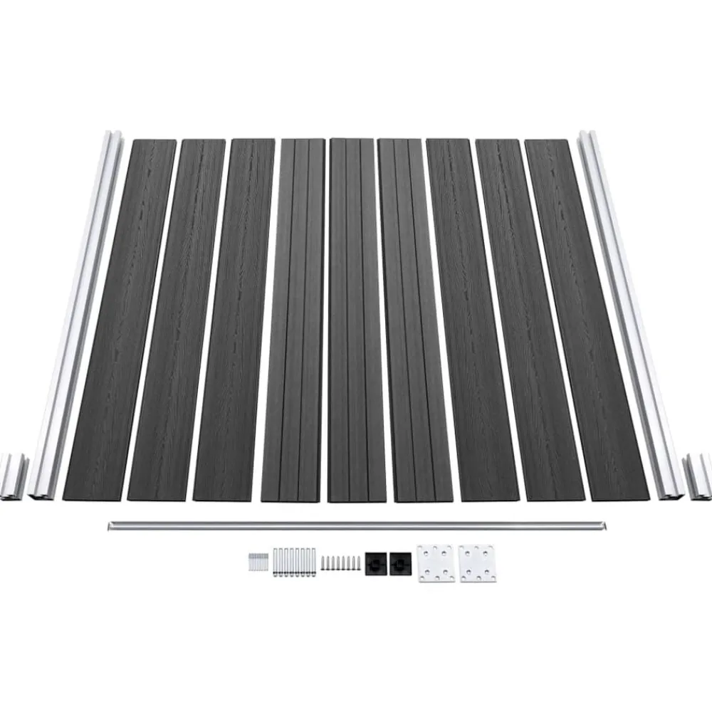 vidaXL Set de paneles de valla WPC 1311x(105-186) cm Negro New