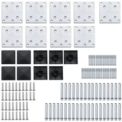vidaXL Set de paneles de valla WPC 1311x(105-186) cm Negro New