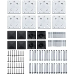 vidaXL Set de paneles de valla WPC 1138x(105-186) cm Negro