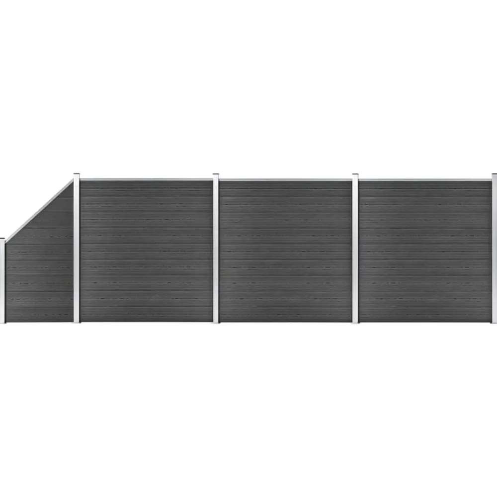 vidaXL Vallas De Jardín-Set de paneles de valla WPC 619x(105-186) cm