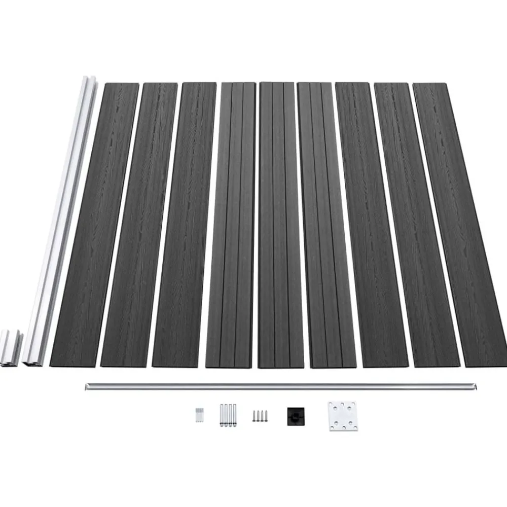vidaXL Vallas De Jardín-Set de paneles de valla WPC 619x(105-186) cm