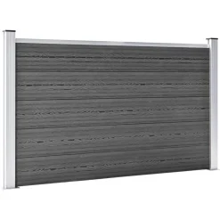 vidaXL Set de paneles de valla WPC 872x105 cm Negro Outlet