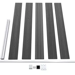 vidaXL Set de paneles de valla WPC 872x105 cm Negro Outlet