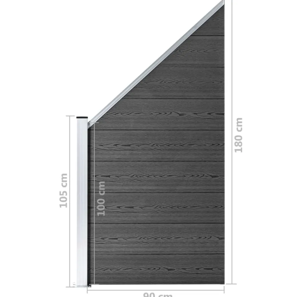 vidaXL Vallas De Jardín-Set de paneles de valla WPC 1830x(105-186) cm