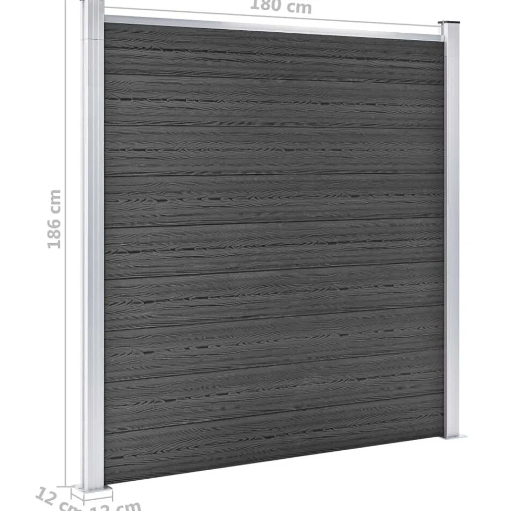 vidaXL Vallas De Jardín-Set de paneles de valla WPC 1830x(105-186) cm