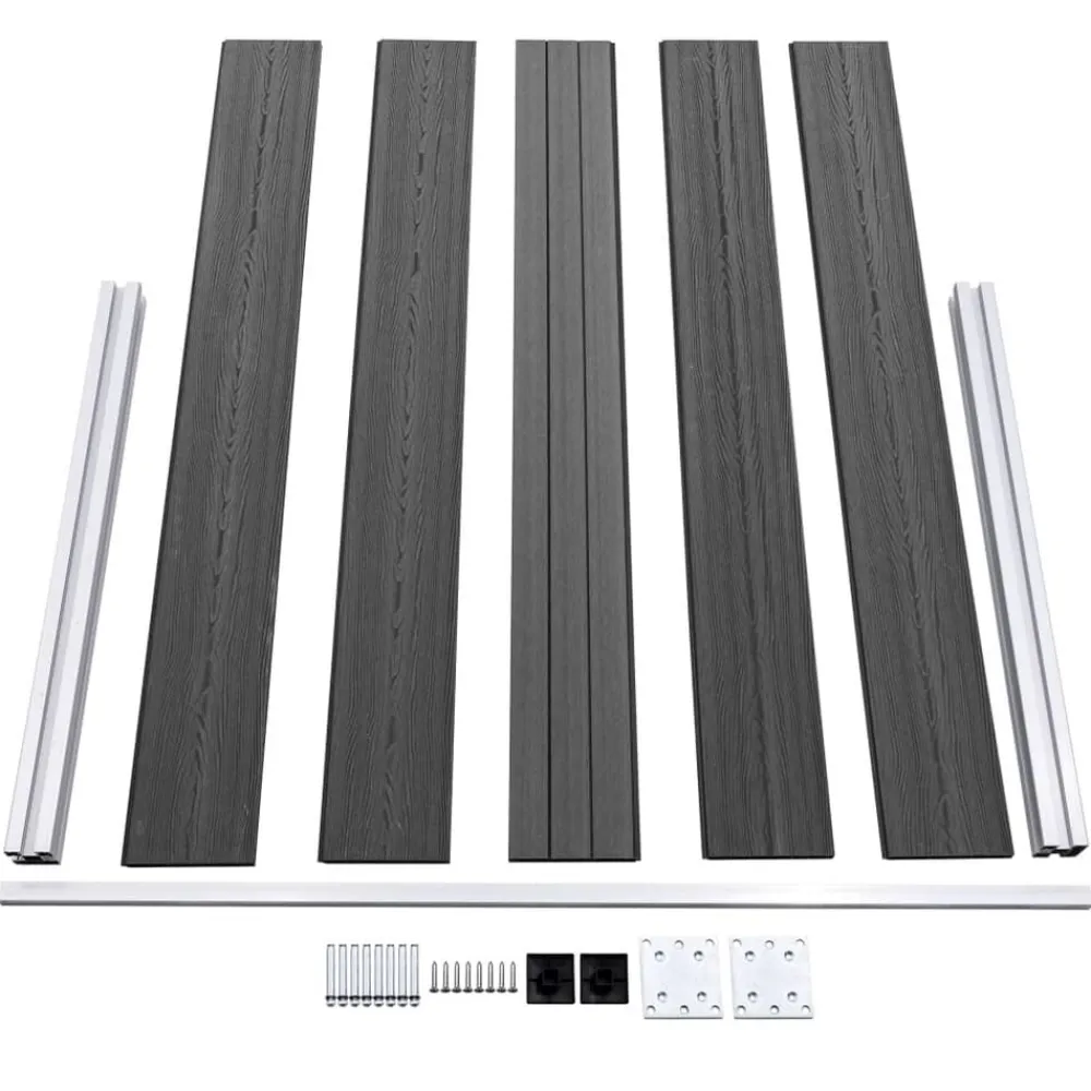 vidaXL Vallas De Jardín-Set de paneles de valla WPC 353x105 cm