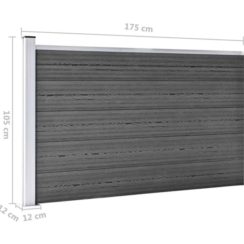 vidaXL Vallas De Jardín-Set de paneles de valla WPC 526x105 cm