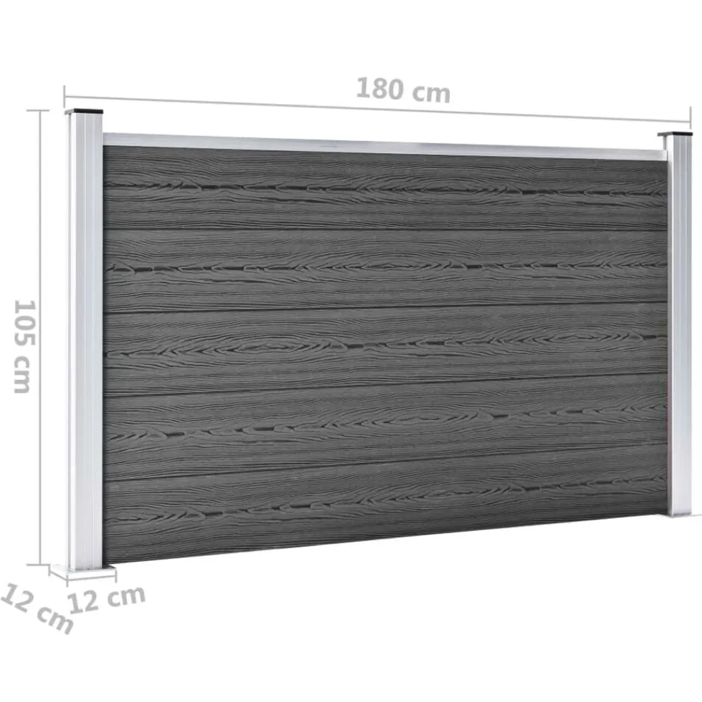 vidaXL Vallas De Jardín-Set de paneles de valla WPC 526x105 cm