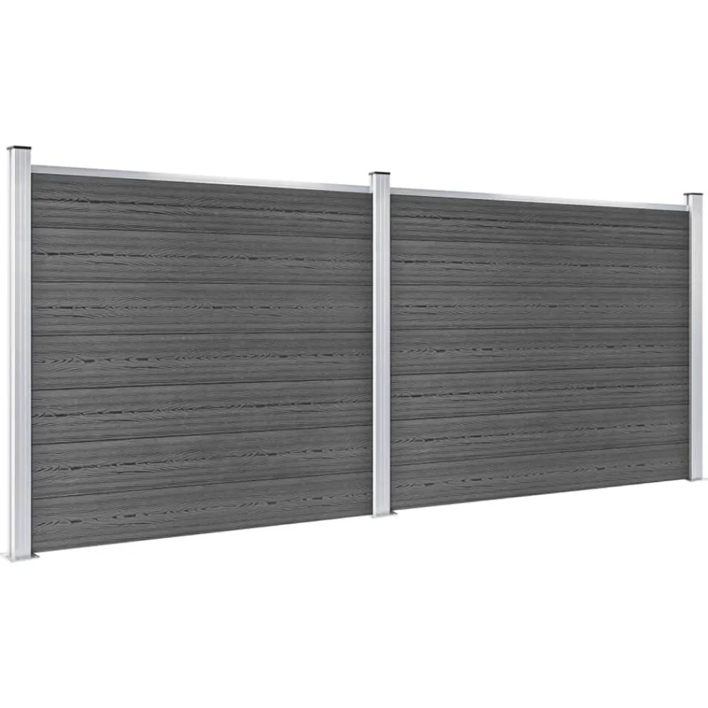 vidaXL Vallas De Jardín-Set de paneles de valla WPC 353x146 cm