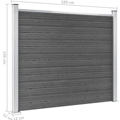 vidaXL Vallas De Jardín-Set de paneles de valla WPC 353x146 cm