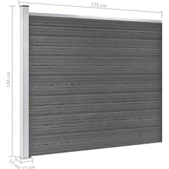 vidaXL Vallas De Jardín-Set de paneles de valla WPC 353x146 cm