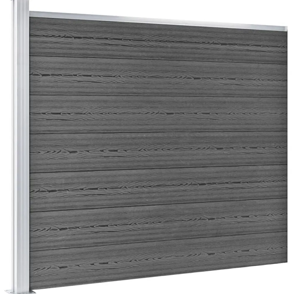 vidaXL Vallas De Jardín-Set de paneles de valla WPC 353x146 cm