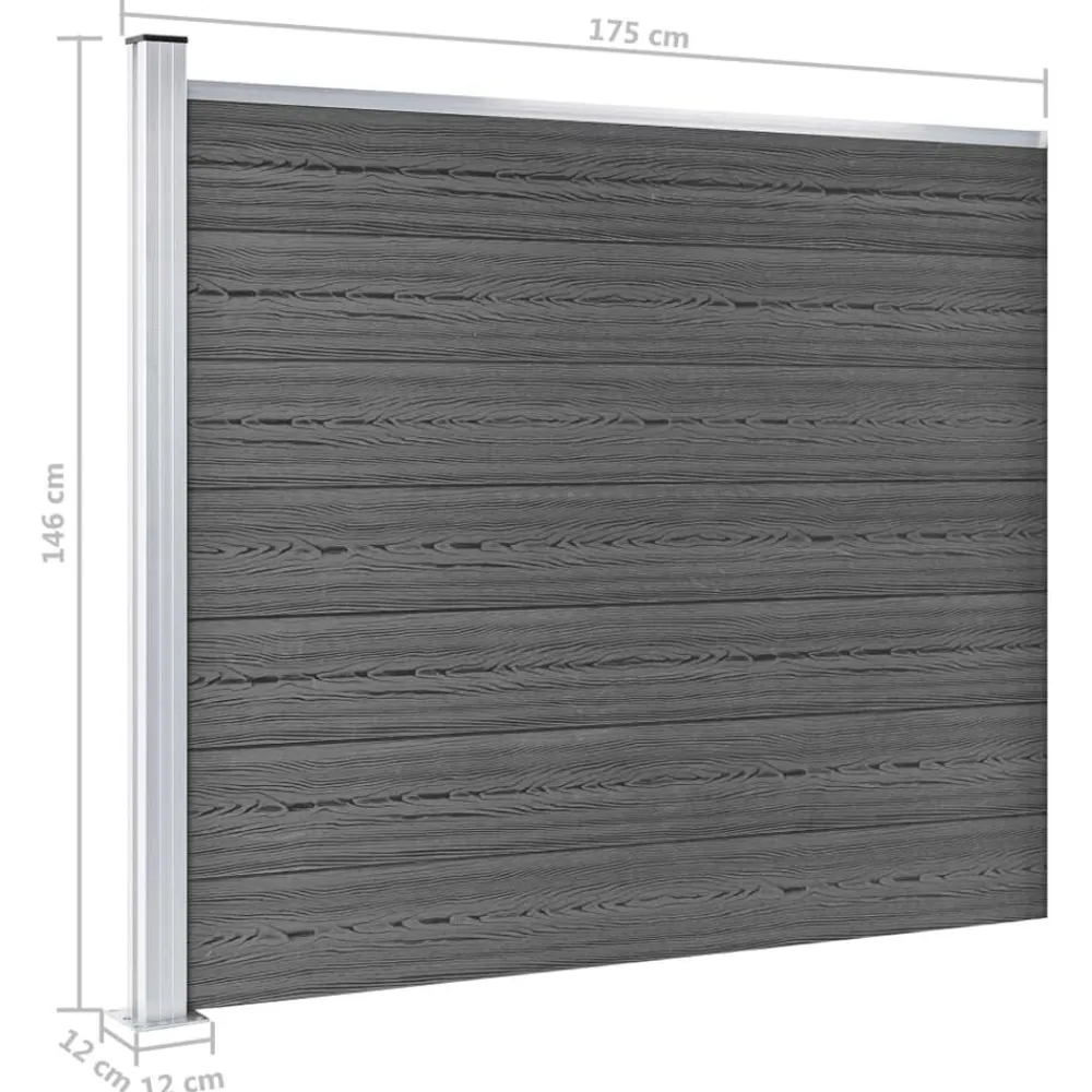 vidaXL Vallas De Jardín-Set de paneles de valla WPC 872x146 cm
