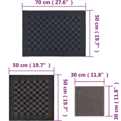 vidaXL Set de paños manoplas horno agarradores 15 pzas algodón Negro Hot