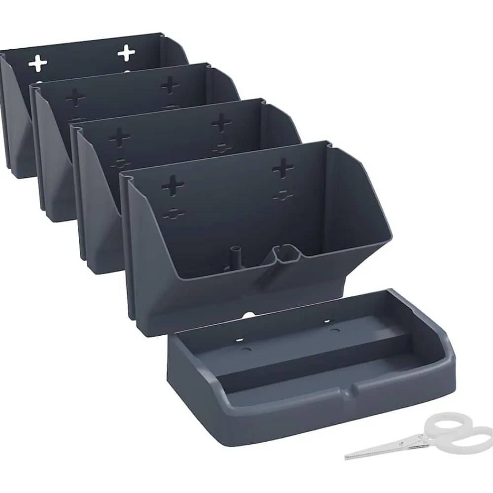 vidaXL Set de plantas jardín vertical 4 uds polipropileno antracita Discount