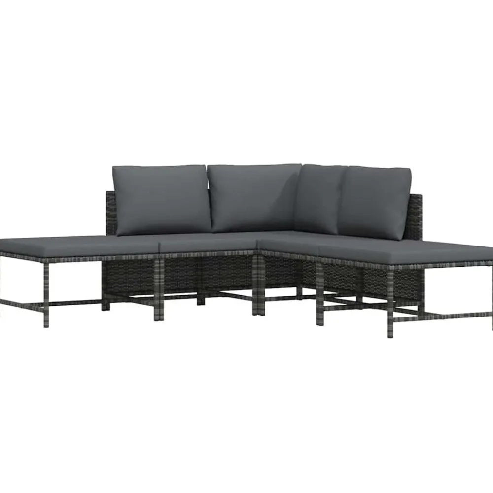 vidaXL Muebles De Jardín-Set de sofá de jardín 5 piezas con cojines ratán sintético