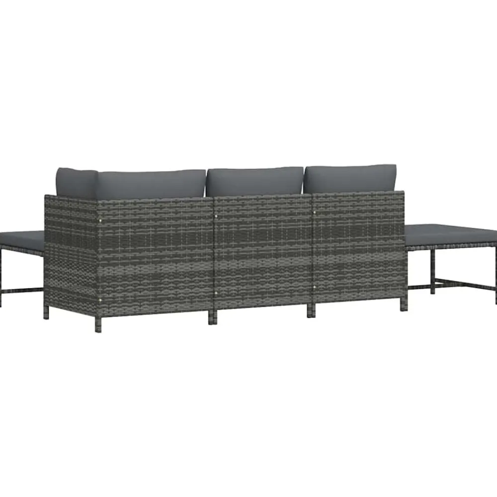 vidaXL Muebles De Jardín-Set de sofá de jardín 5 piezas con cojines ratán sintético