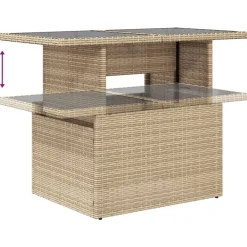 vidaXL Muebles De Jardín-Set de sofás de jardín y cojines 8 piezas ratán sintético beige