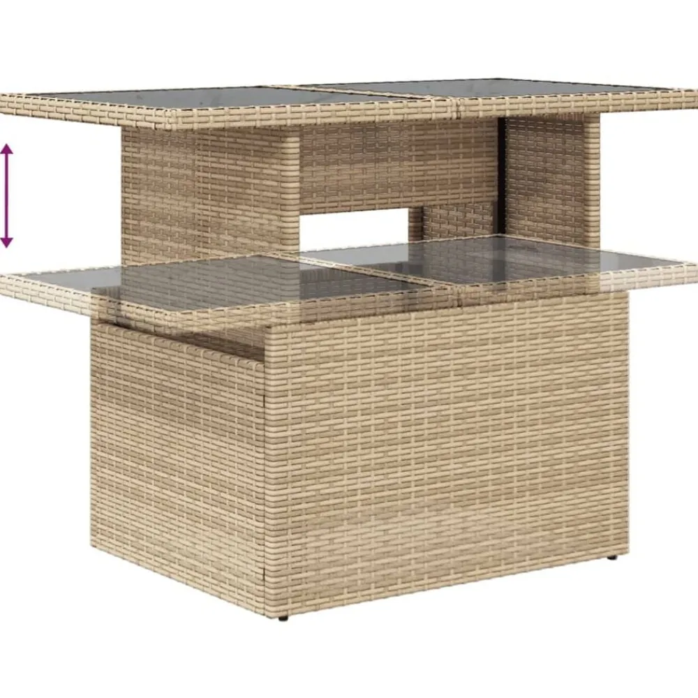 vidaXL Muebles De Jardín-Set de sofás de jardín y cojines 8 piezas ratán sintético beige
