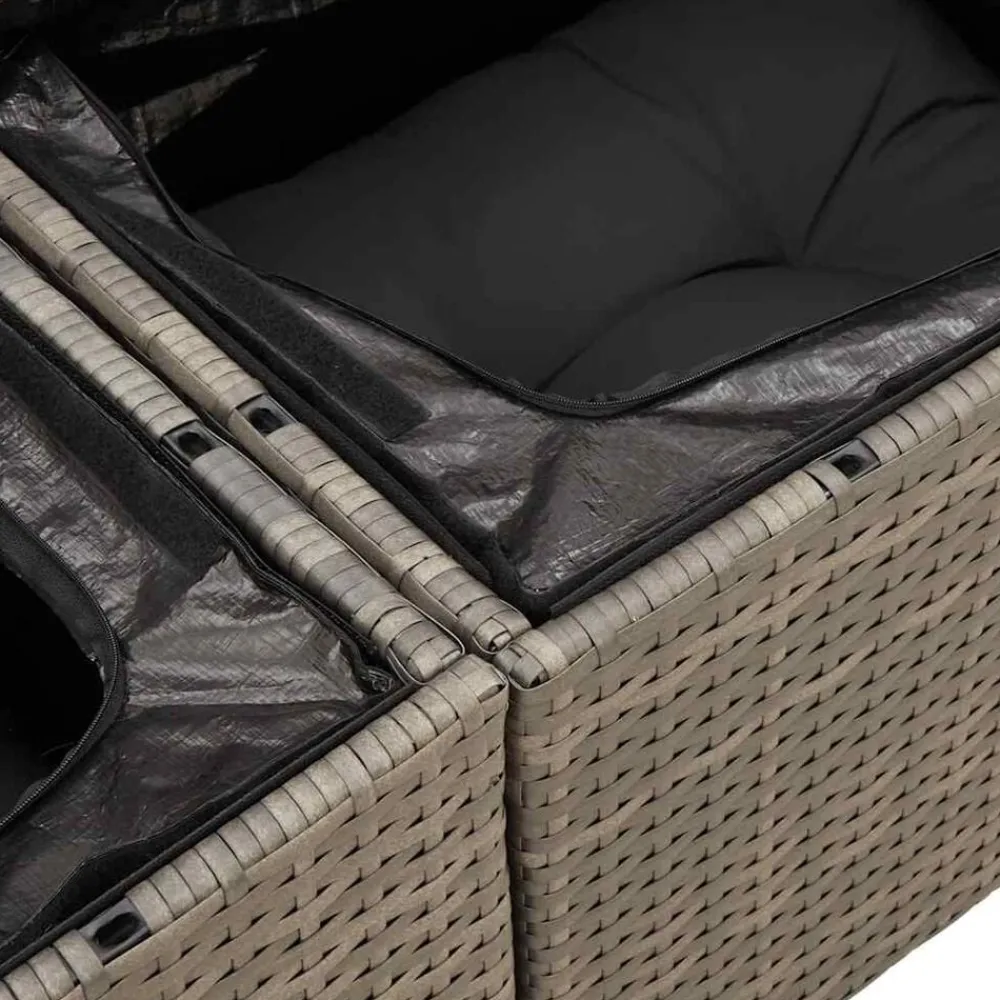 vidaXL Set de sofás de jardín 7 pzas con cojines ratán sintético Gris Online