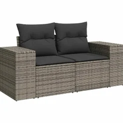 vidaXL Set de sofás de jardín 7 pzas con cojines ratán sintético Gris Online