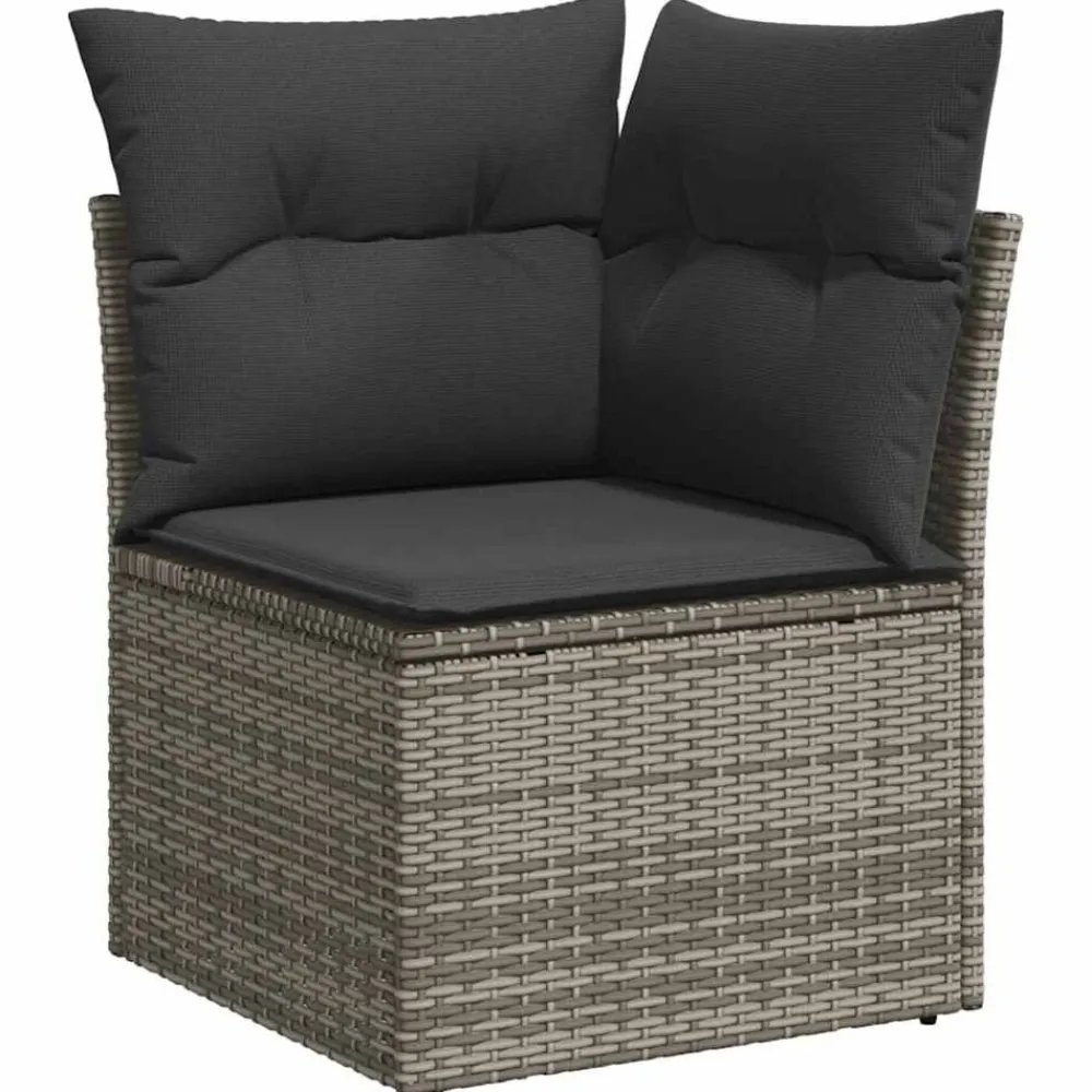 vidaXL Set de sofás de jardín 7 pzas con cojines ratán sintético Gris Online