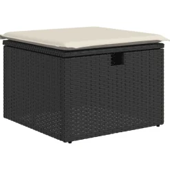 vidaXL Muebles De Jardín-Set de sofás de jardín 8 piezas y cojines ratán sintético negro