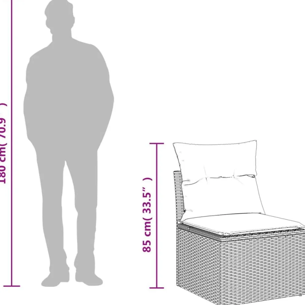 vidaXL Muebles De Jardín-Set de sofás de jardín 7 piezas con cojines ratán PE