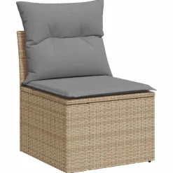 vidaXL Set de sofás de jardín con cojines 9 pzas ratán sintético beige beige y gris claro Outlet