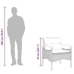 vidaXL Muebles De Jardín-Set de sofás de jardín con cojines 3 pzas ratán sintético