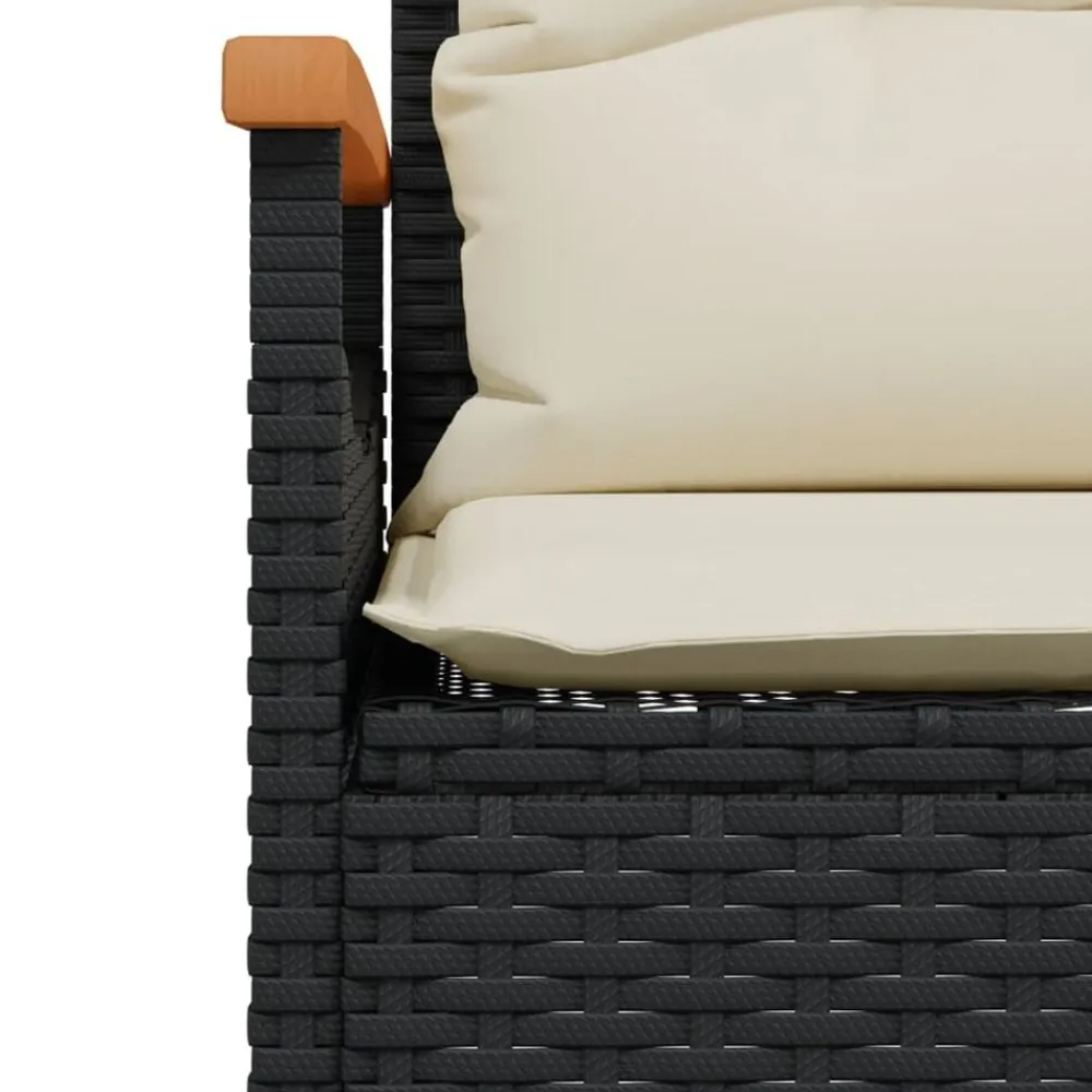 vidaXL Muebles De Jardín-Set de sofás de jardín con cojines 3 pzas ratán sintético