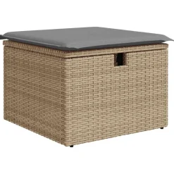 vidaXL Muebles De Jardín-Set de sofás de jardín y cojines 8 piezas ratán sintético beige