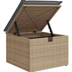 vidaXL Muebles De Jardín-Set de sofás de jardín y cojines 8 piezas ratán sintético beige