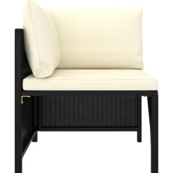 vidaXL Set de sofás de jardín 5 pzas y cojines ratán sintético Negro Discount