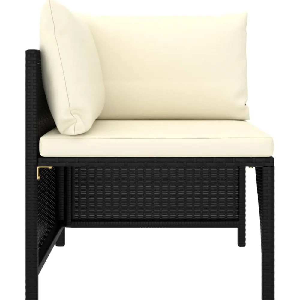 vidaXL Set de sofás de jardín 5 pzas y cojines ratán sintético Negro Discount