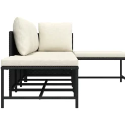 vidaXL Set de sofás de jardín 5 pzas y cojines ratán sintético Negro Discount